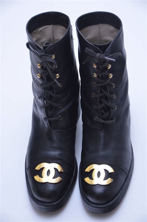 vintage chanel heels|vintage chanel combat boots.